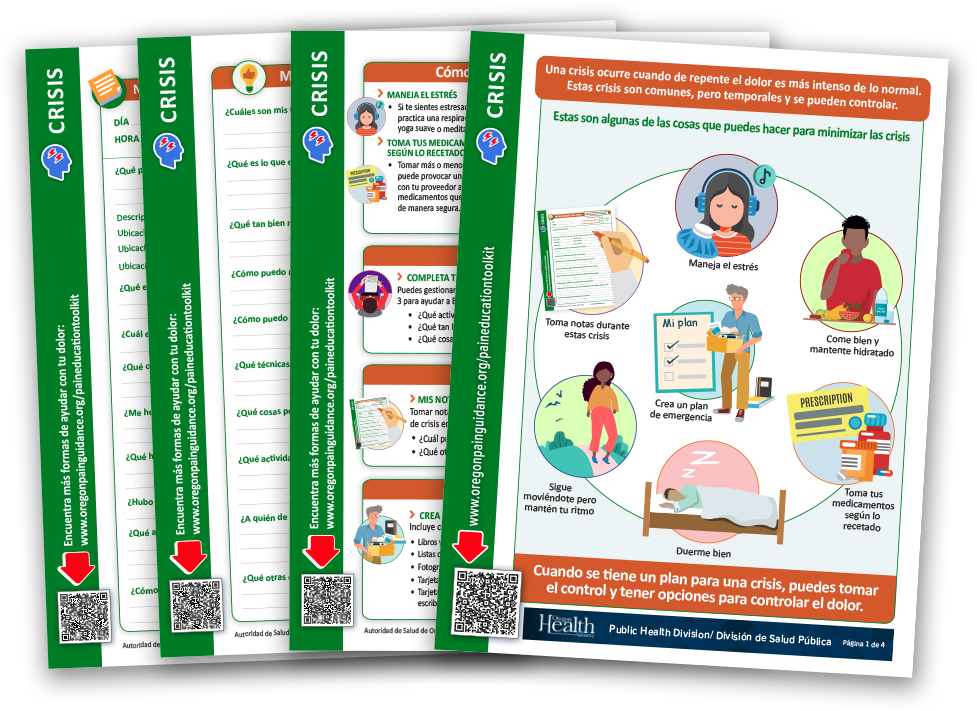 Educación sobre el dolor: folletos para descargar - hoja de trabajo de brotes de dolor