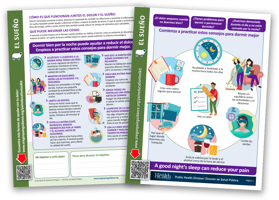 Educación sobre el dolor: folletos para descargar - sueño y dolor